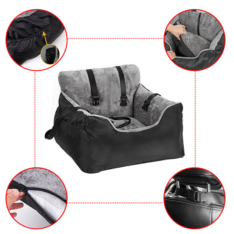 Cosy Black Dog Car Booster Seat for Small Dogs