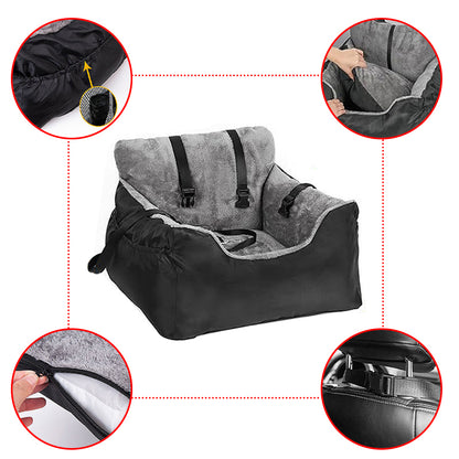 Cosy Black Dog Car Booster Seat for Small Dogs