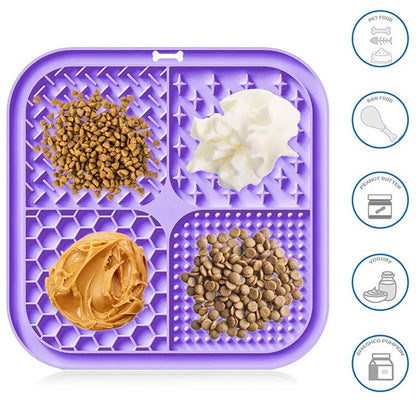 LickMate Slow Feeder Mat – Calming Silicone Treat Pad for Cats & Dogs