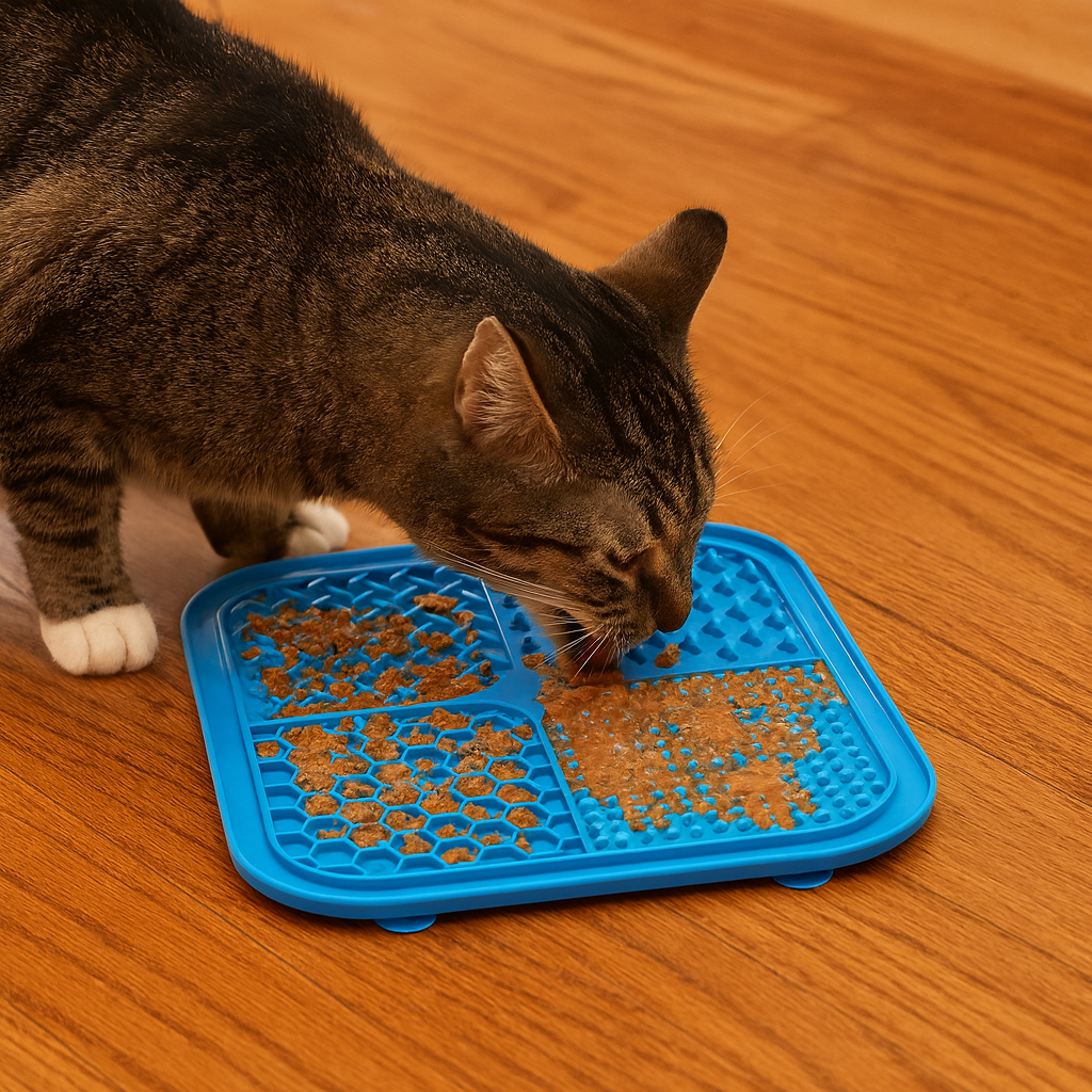 LickMate Slow Feeder Mat – Calming Silicone Treat Pad for Cats & Dogs