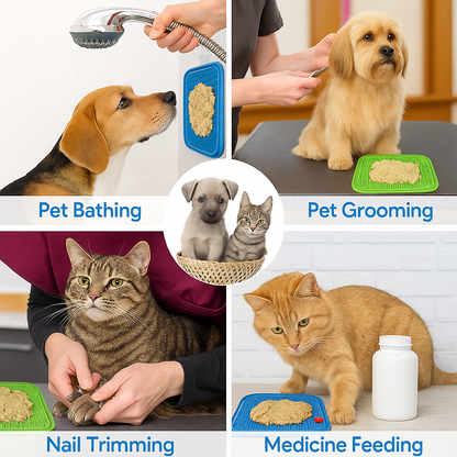 LickMate Slow Feeder Mat – Calming Silicone Treat Pad for Cats & Dogs