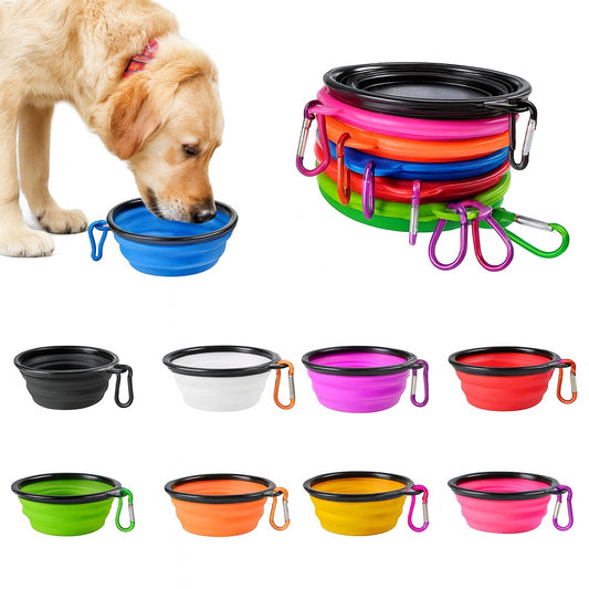 Collapsible Travel Pet Bowl – Portable Silicone Food & Water Dish for Cats and Dogs
